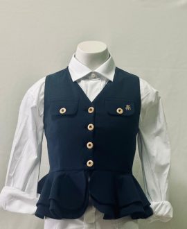 Chalequillo Niña Azul Marino doble volante