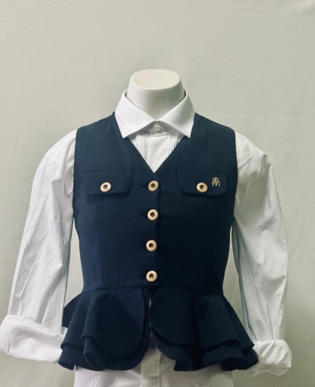 Chalequillo Niña Azul Marino doble volante