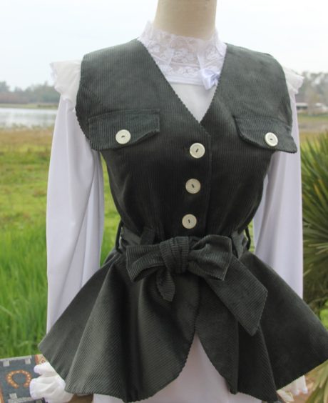 Chalequillo Mujer Pana Verde