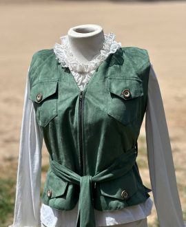 Chalequillo Mujer Verde Cremallera