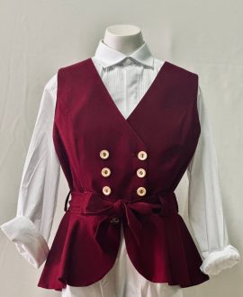 Chalequillo Mujer Burdeos Cruzado