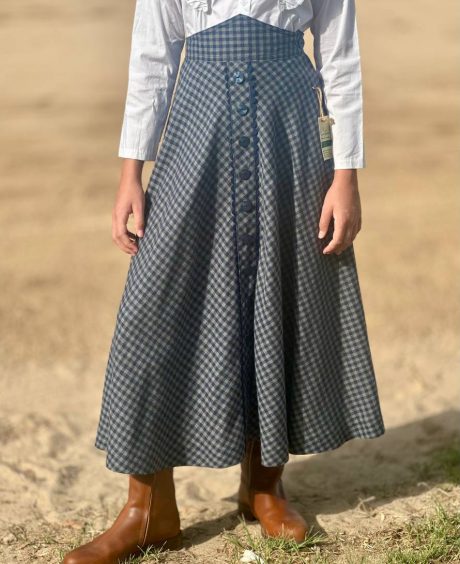 Falda Niña Cuadros Azul