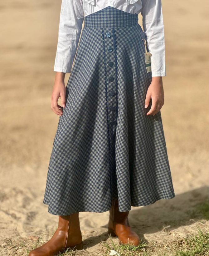 Falda Niña Cuadros Azul