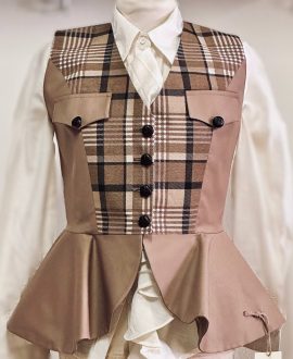 Chalequillo Mujer Camel Cuadros