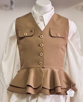 Chalequillo Niña Camel Doble Volante