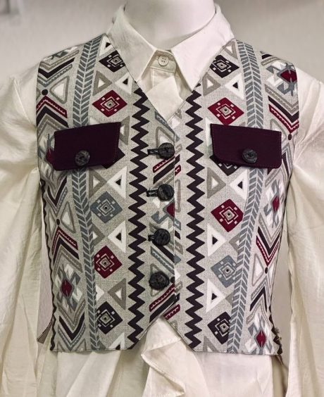 Chalequillo Niña Étnico Burdeos