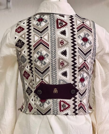 Chalequillo Niña Étnico Burdeos