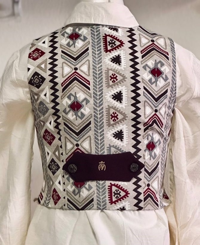 Chalequillo Niña Étnico Burdeos
