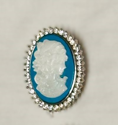 Broche Azul Plata