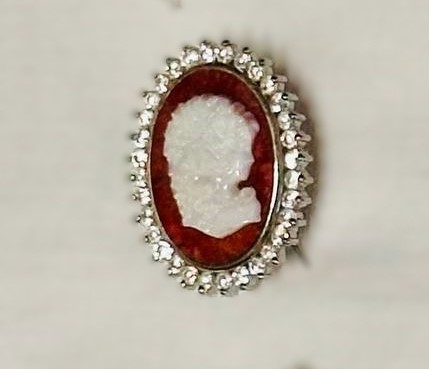 Broche Burdeos Plata