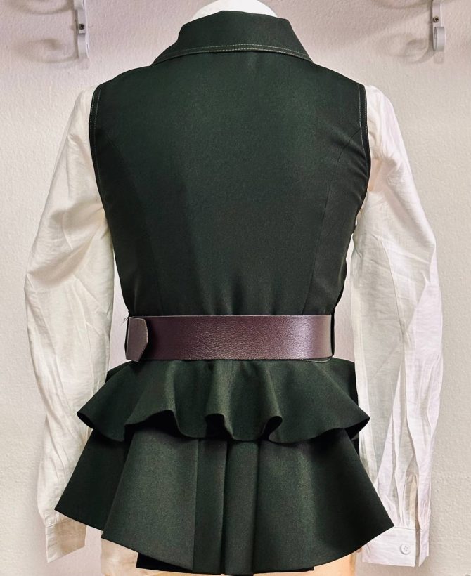 Chalequillo Mujer Verde Con Doble Volante