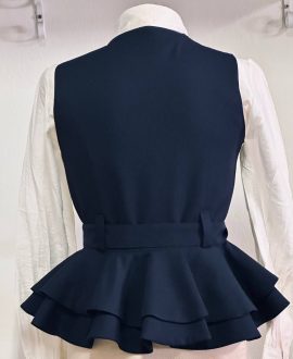 Chalequillo Azul Marino Mujer Doble Volante