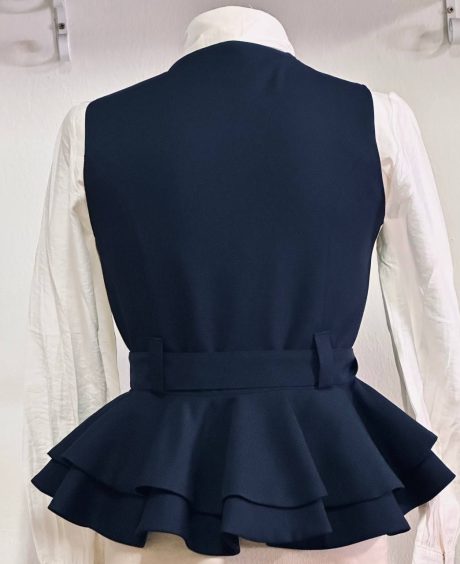 Chalequillo Azul Marino Mujer Doble Volante