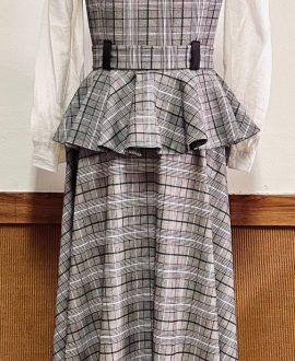 Vestido Mujer a Cuadros Gris